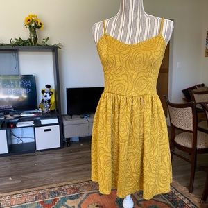 Yellow Textured Dress